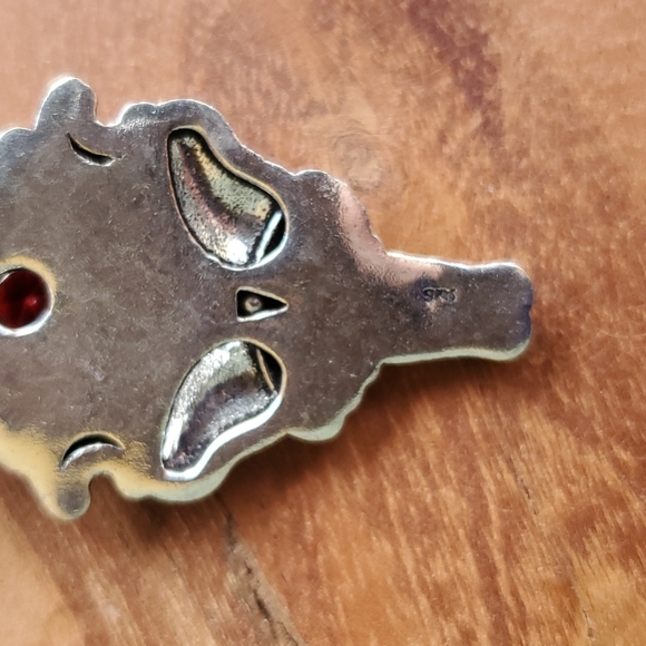 New Garnet 925 Silver Luna Moth Double Crescent Moon Pendant. - Picture 7 of 12